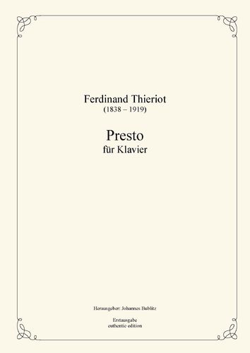 Thieriot, Ferdinand: Presto for Piano