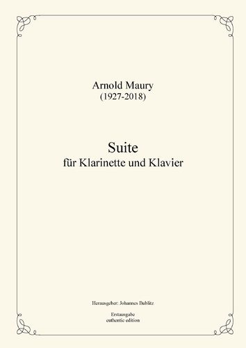 Maury, Arnold: Suite für Klarinette und Klavier