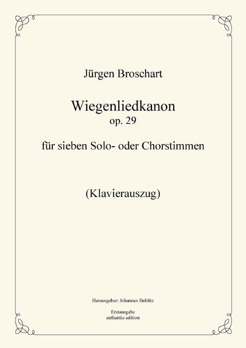 Broschart, Jürgen: Wiegenliedkanon op. 29 (piano reduction, Italian)