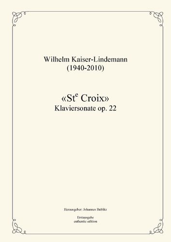 Kaiser-Lindemann, Wilhelm: Sonata para piano «Ste Croix» op. 22