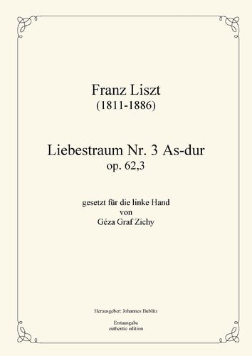 Liszt, Franz: Love Dream No. 3 A flat major  op. 62,3 for the left hand alone