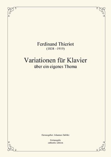 Thieriot, Ferdinand: 15 Variationes para piano sobre un tema propio
