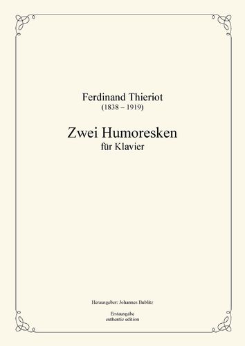 Thieriot, Ferdinand: Two Humoresques for piano