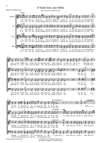 Sullivan, Arthur: Part song für Chor a cappella – O hush thee
