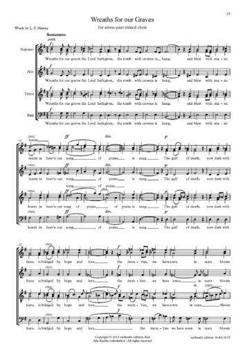 Sullivan, Arthur: Part song para coro a capela – Wreaths for our Graves