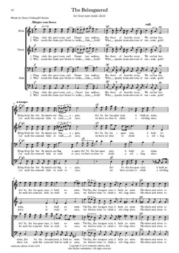 Sullivan, Arthur: Part song para coro masculino a capela – The Beleaguered