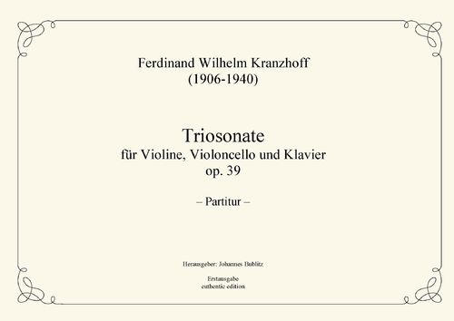 Kranzhoff, Ferdinand Wilhelm: Trío Sonata op. 39