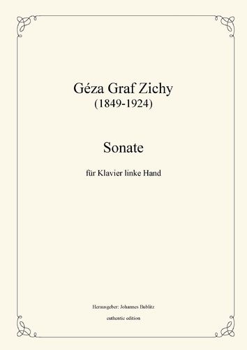 Zichy, Graf Géza: Piano sonata for the left hand alone