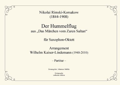 Rimski-Korsakow, Nikolai: Bumble bee flight para saxofón doble cuarteto